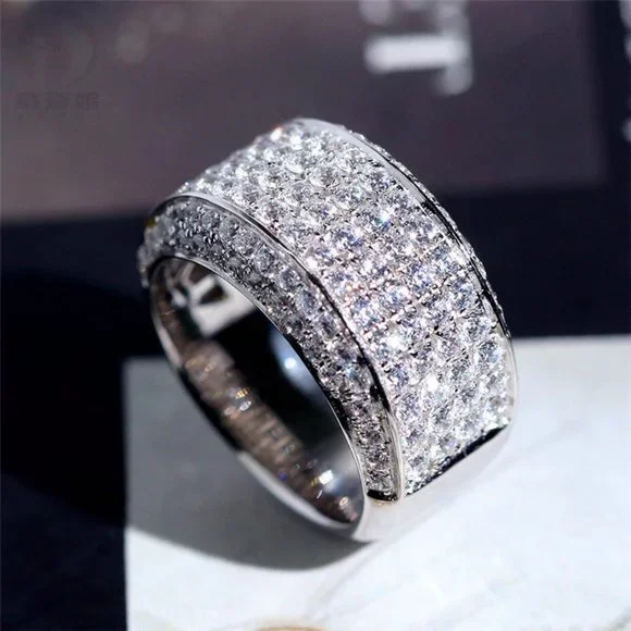 💛 925 Silver Plated Beautiful CZ Luxury Ring for Women Men, MLNN1176 - Picture 7 of 7